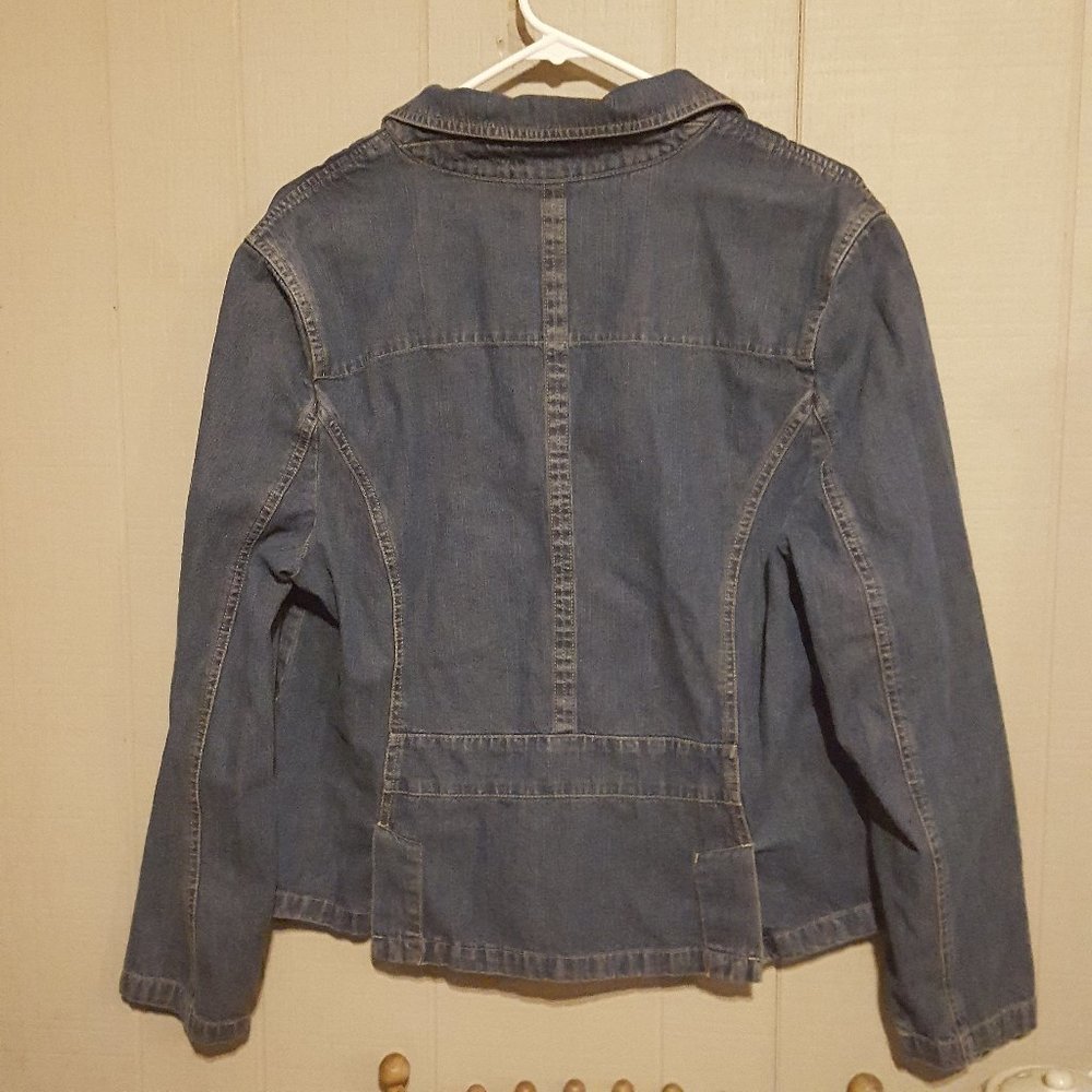 Women's Sonoma Cotton Denim Jean Jacket Blazer XL - Picture 2 of 13